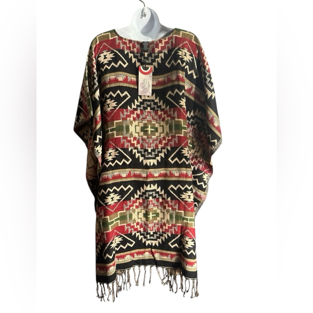 S/M. Sacred Threads Black and Red Patterned Tunic. CL/GR12 - Picture 2 of 4